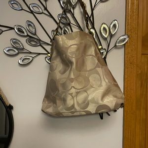 Coach gold over the shoulder bag